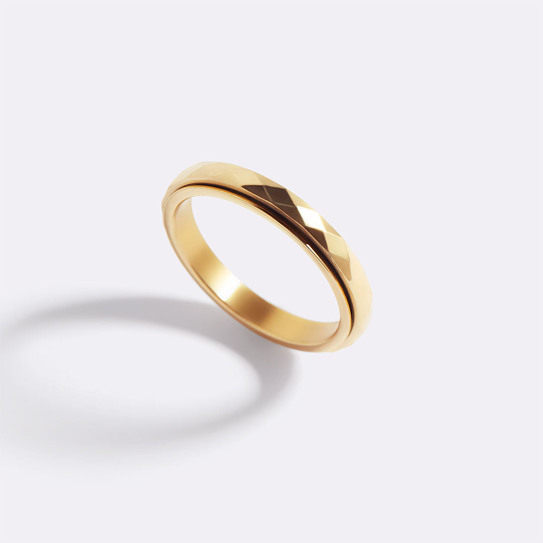 Dainty Hammered Band Spinning Fidget Ring