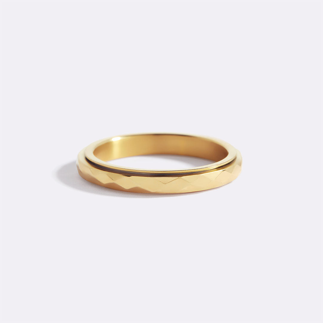 Dainty Hammered Band Spinning Fidget Ring