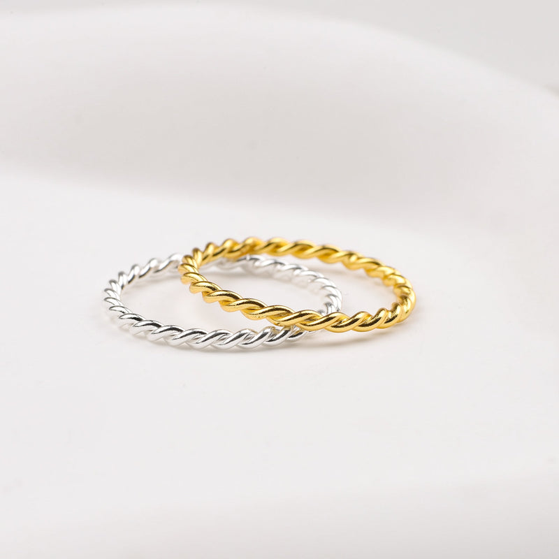 Dainty Braided Stacking Ring