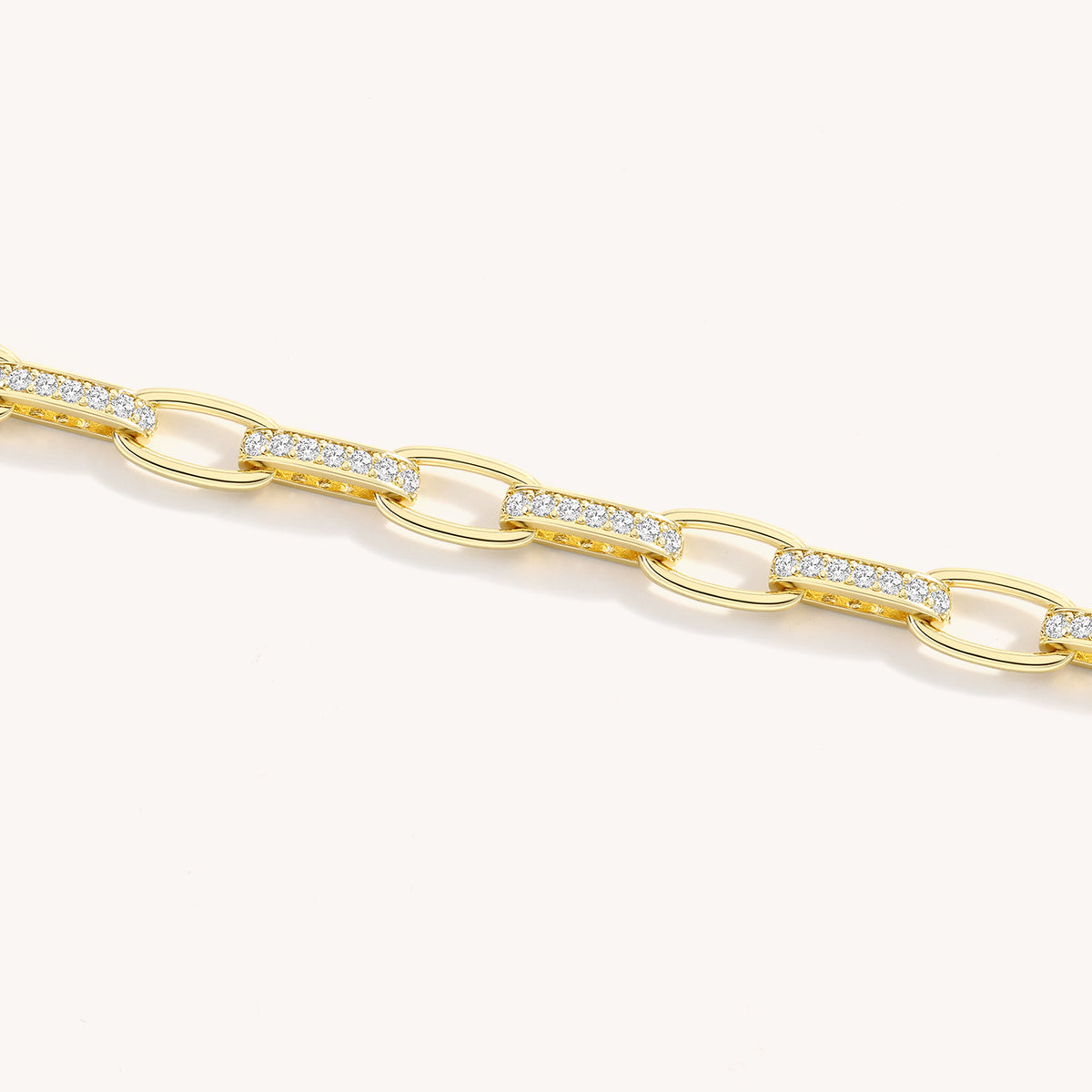 Interlinked Diamond Paperclip Bracelet