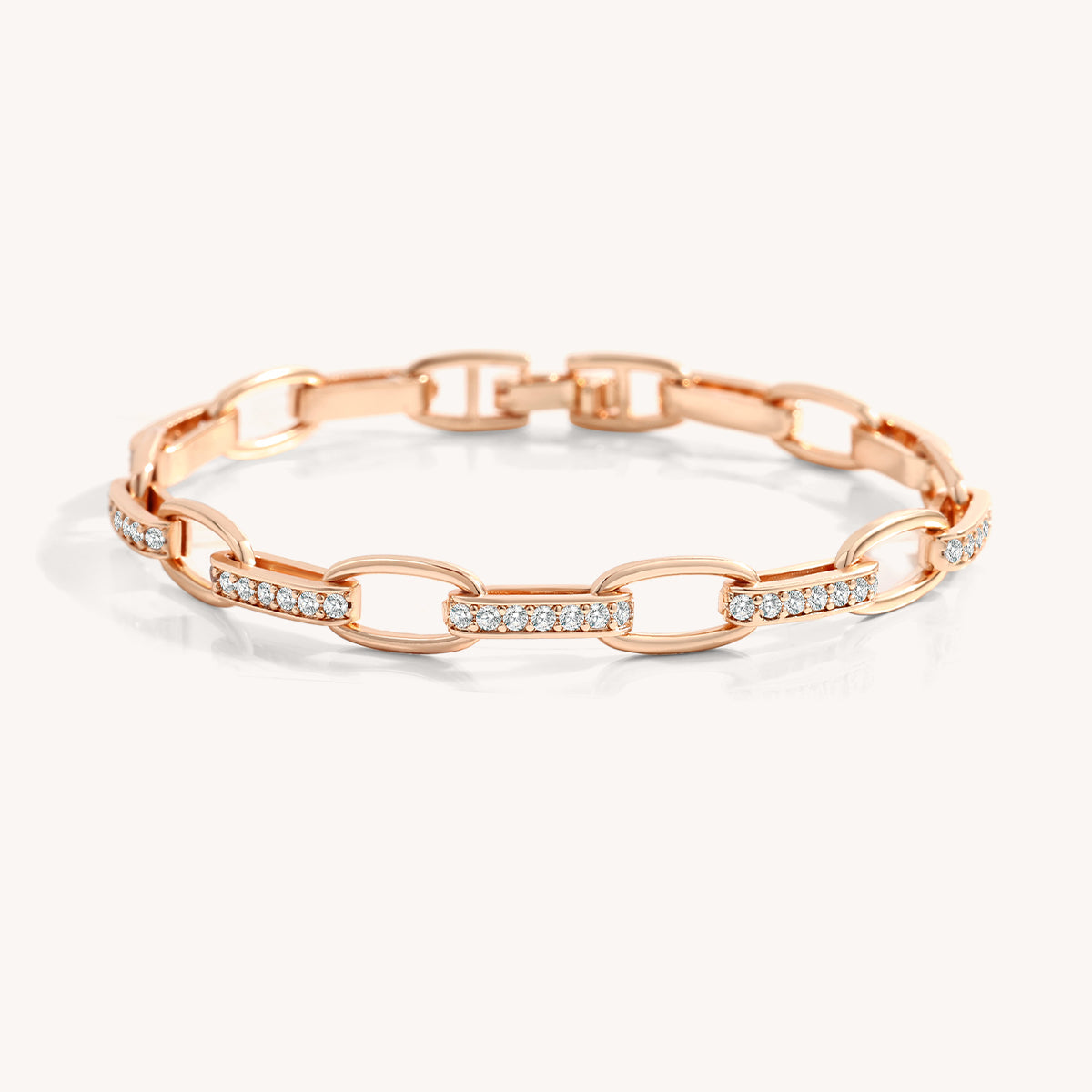 Interlinked Diamond Paperclip Bracelet