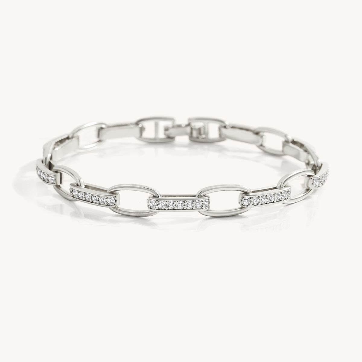 Interlinked Diamond Paperclip Bracelet
