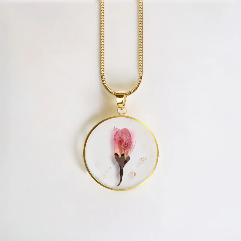 Pressed Birth Flower Necklace