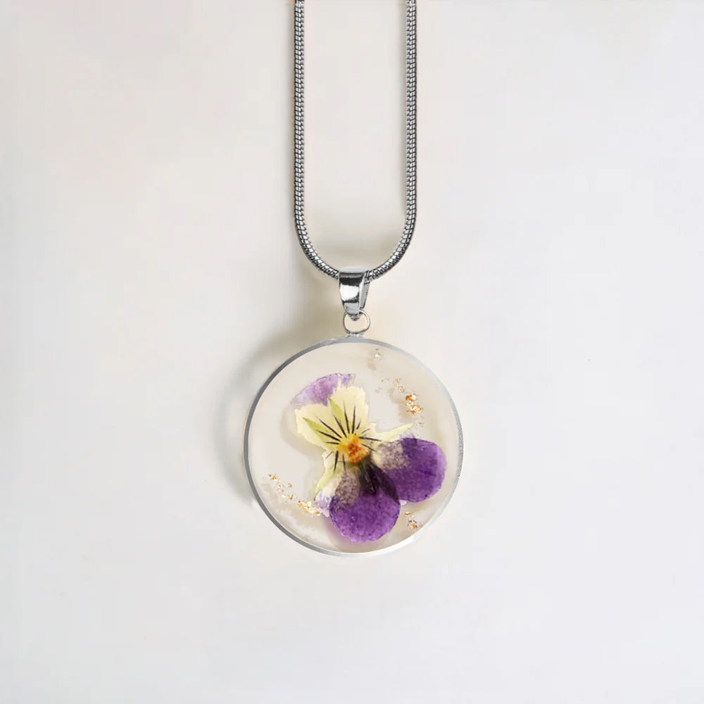 Pressed Birth Flower Necklace
