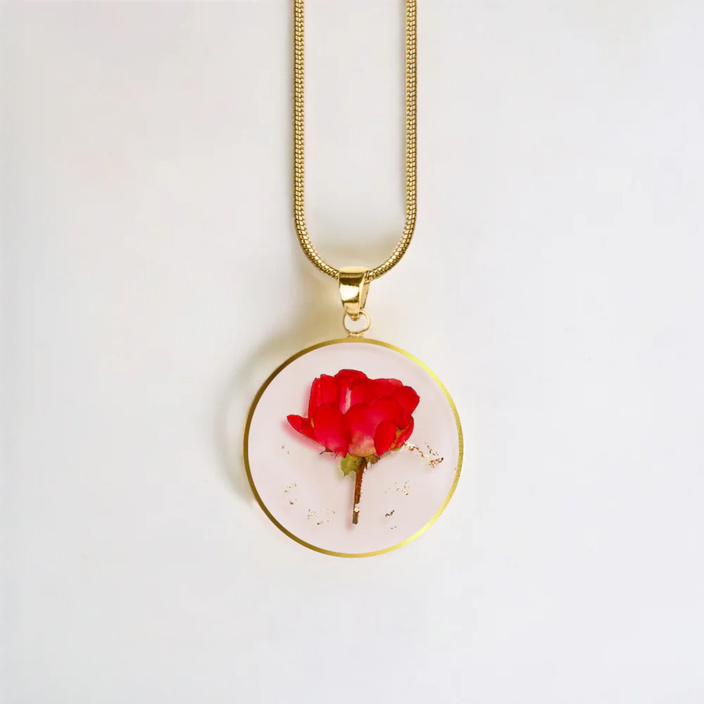 Pressed Birth Flower Necklace