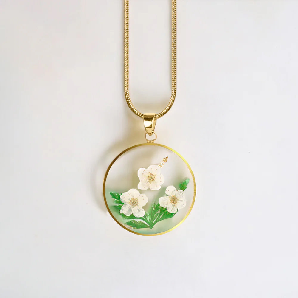 Pressed Birth Flower Necklace