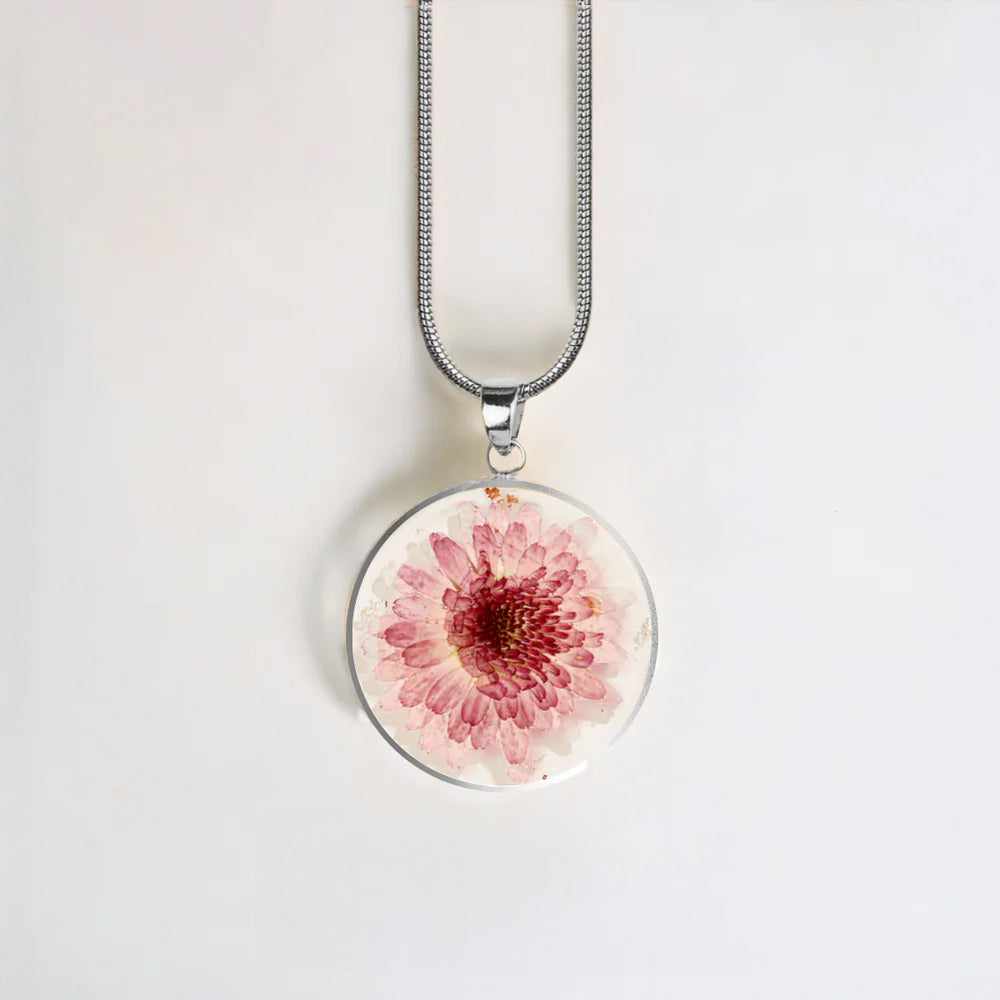 Pressed Birth Flower Necklace