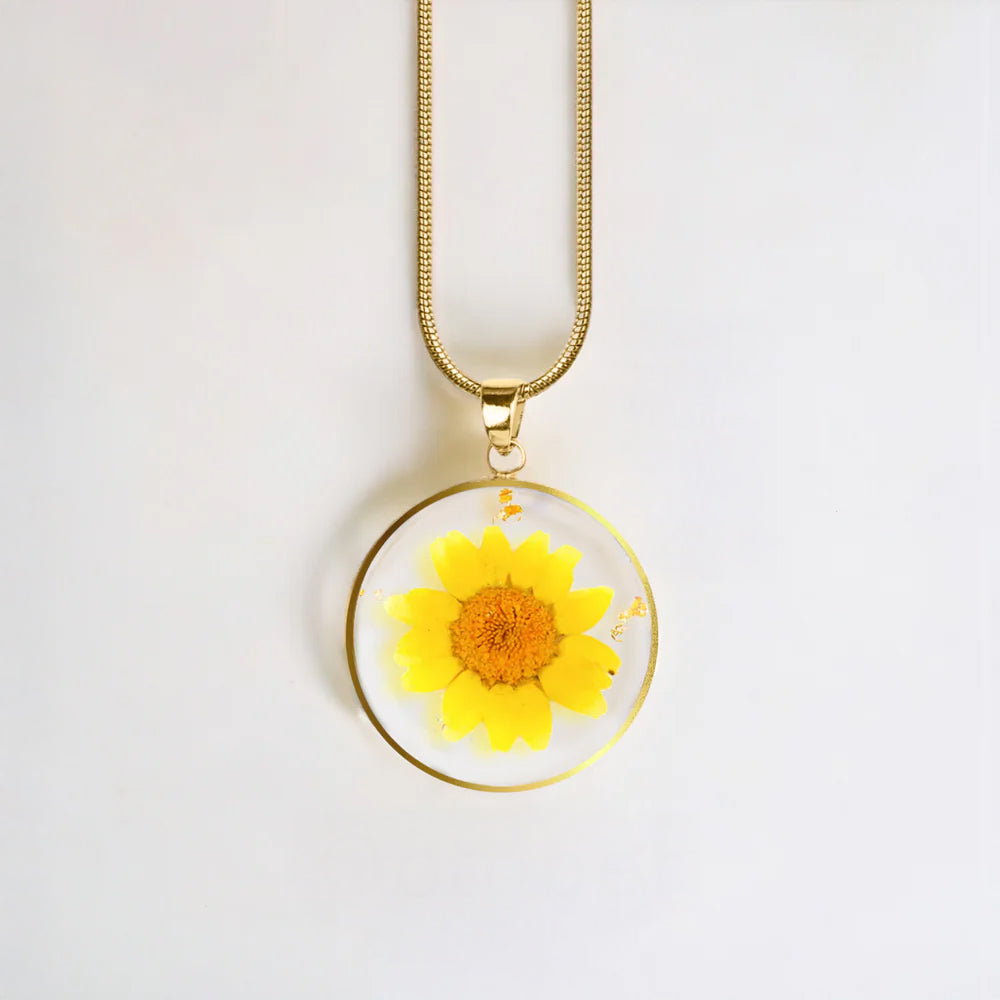 Pressed Birth Flower Necklace