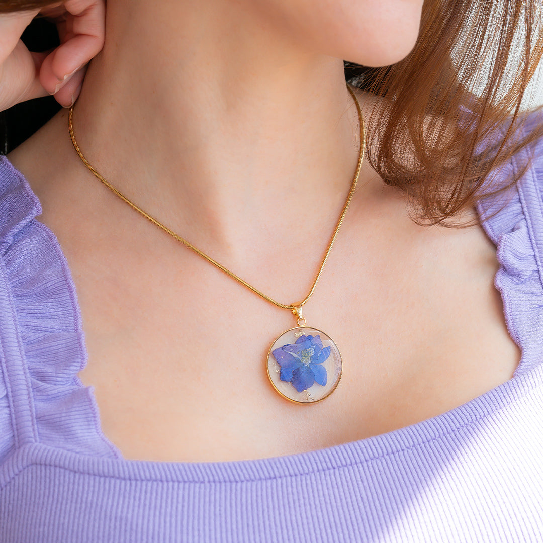 Pressed Birth Flower Necklace